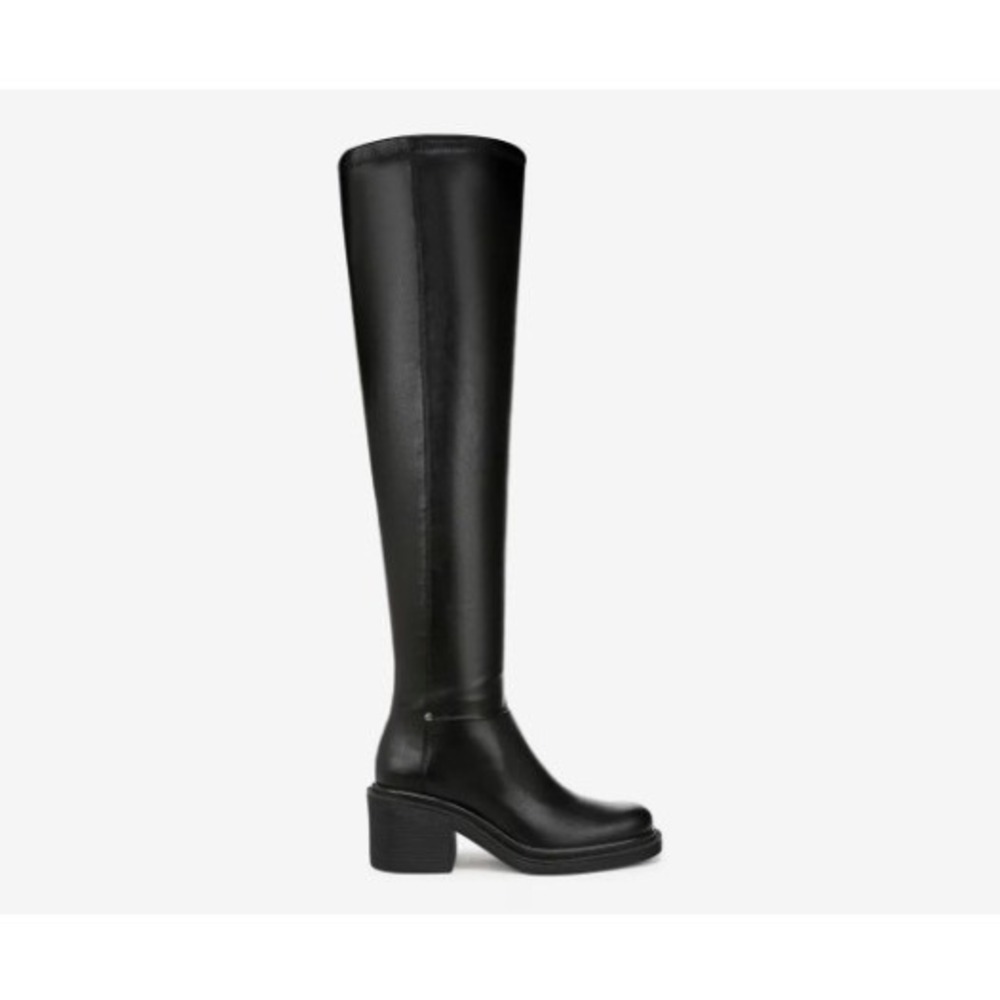 Franco Sarto Womens Kelly Black Over‎ The Knee Block Heel Boots 5M NEW